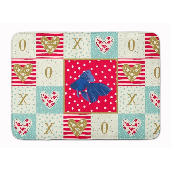 Carolines Treasures 19 x 27 in. Veiltail Goldfish Love Machine Washable Memory Foam Mat CK5481RUG - main